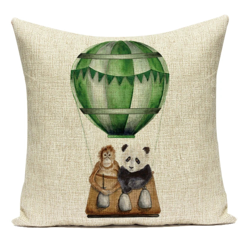 Decorative Throw Pillows Case Engineering Vehicle Plane Police Car Sofa Home Decor Cushion Cover for Living Room Decoration